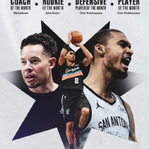 im电竞下载-包揽西部全部奖项！NBA史上首次，马刺队太强了！|文班亚马|圣安东尼奥马刺队|凯尔登-约翰逊|克利夫兰骑士队|泰勒-约翰逊_新浪体育_新浪新闻